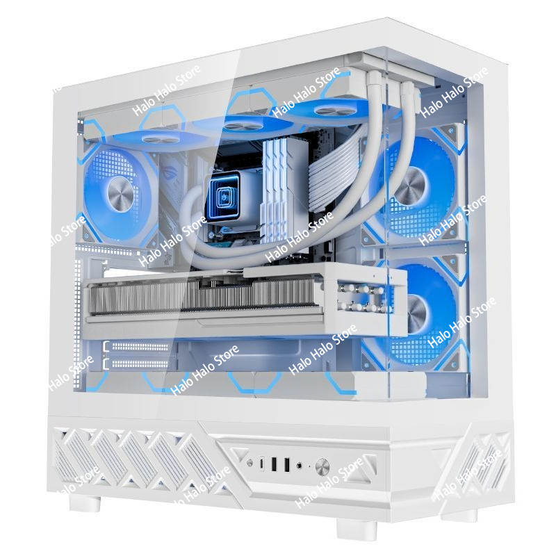 Pc Gaming White - White Seaview ATX PC Case Tempered