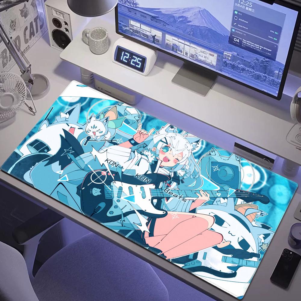 Pc Gaming White - Shirakami Fubuki Mouse Pad Laptop Hololive