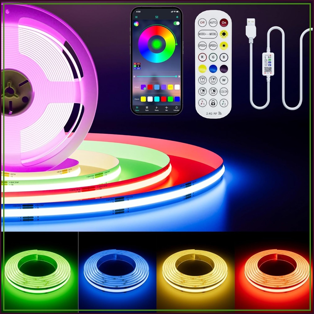 Rgb Light Strip - 5V USB COB RGB LED Strip