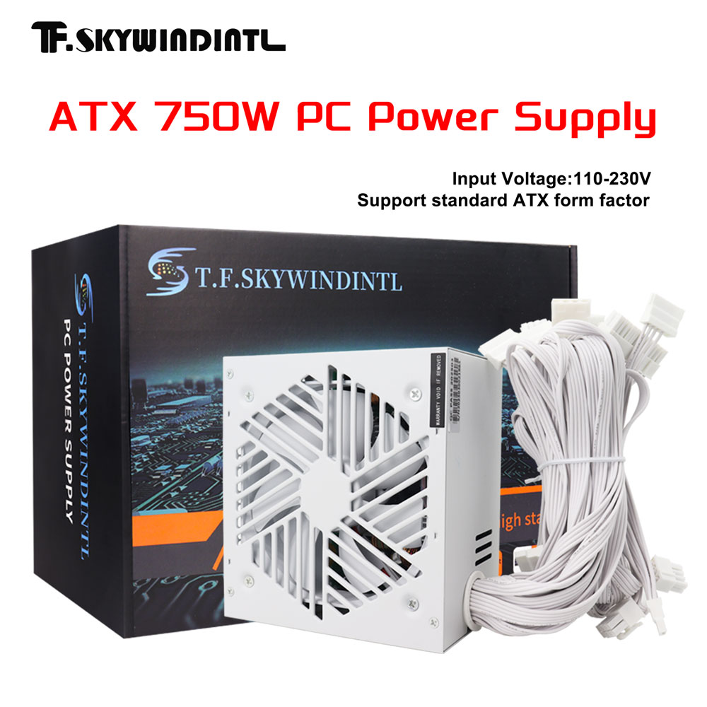 Pc Gaming Watt - White 750W PSU PC Power Supply