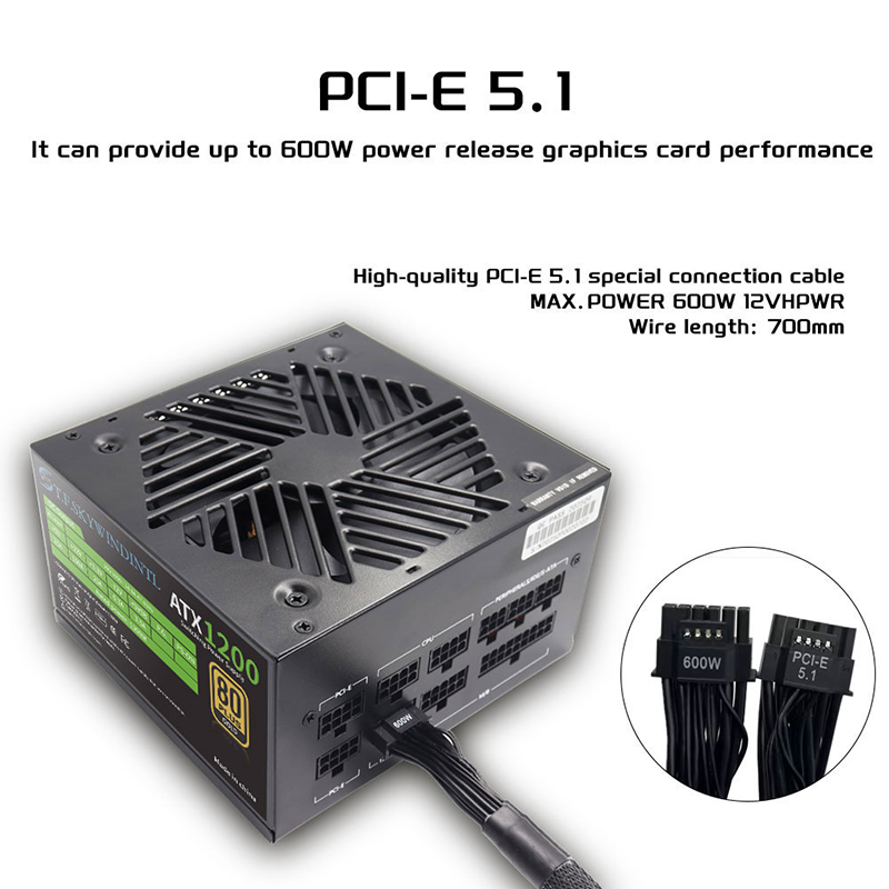 PCIE 5.0 1200W PC Power Supply - Pc Gaming Watt recension och pris