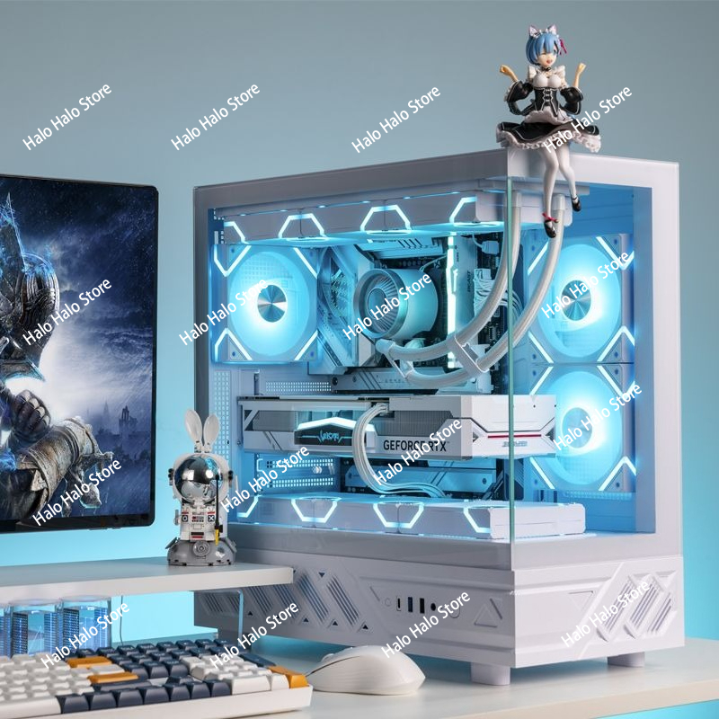 White Seaview ATX PC Case Temp - Pc Gaming White recension och pris