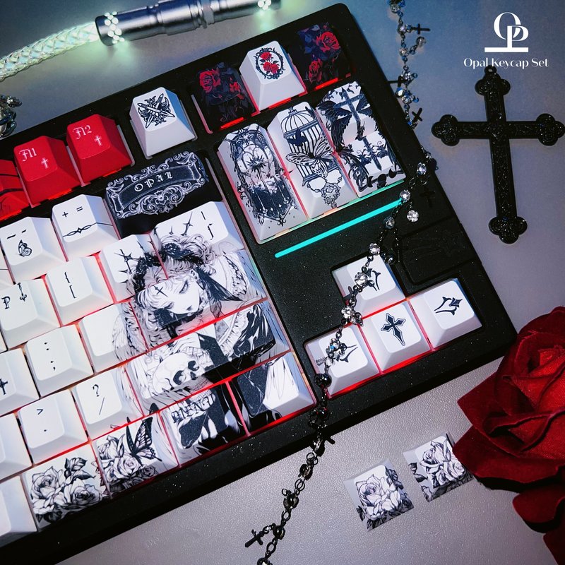 Black White Theme Keycap PBT F - Pc Gaming White recension och pris