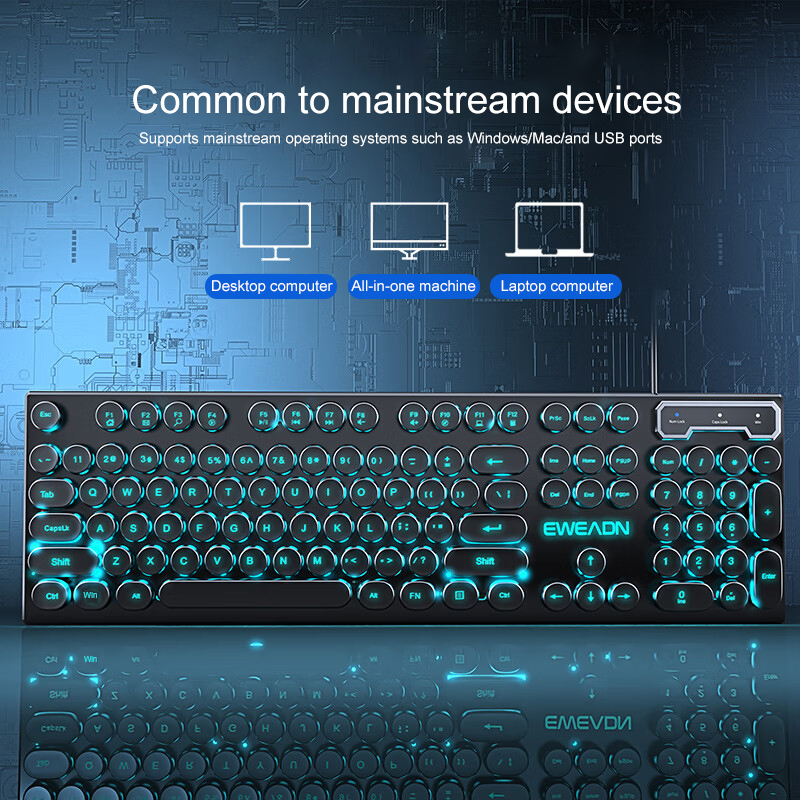 EWEADN Typewriter Gaming Keybo - Pc Gaming Handheld recension och pris