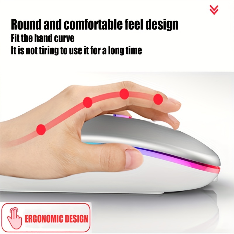 Wireless Mouse RGB Rechargeabl - Pc Gaming Handheld recension och pris