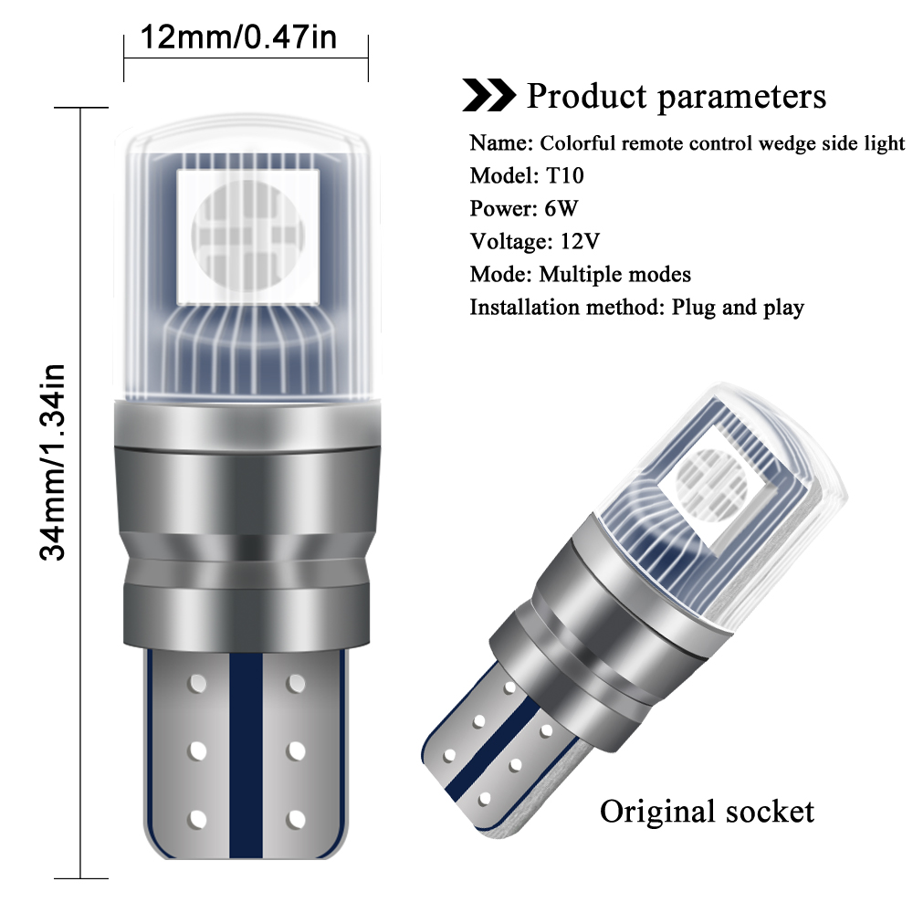 2pcs T10 LED Lights For Car RG - Rgb Light Strip recension och pris