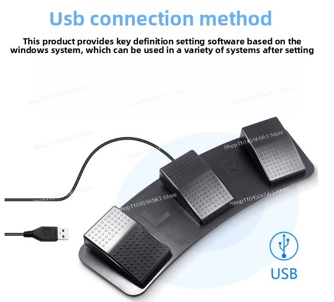 USB 3-Pedal Foot Switch Progra - Usb Foot Pedal Gaming recension och pris