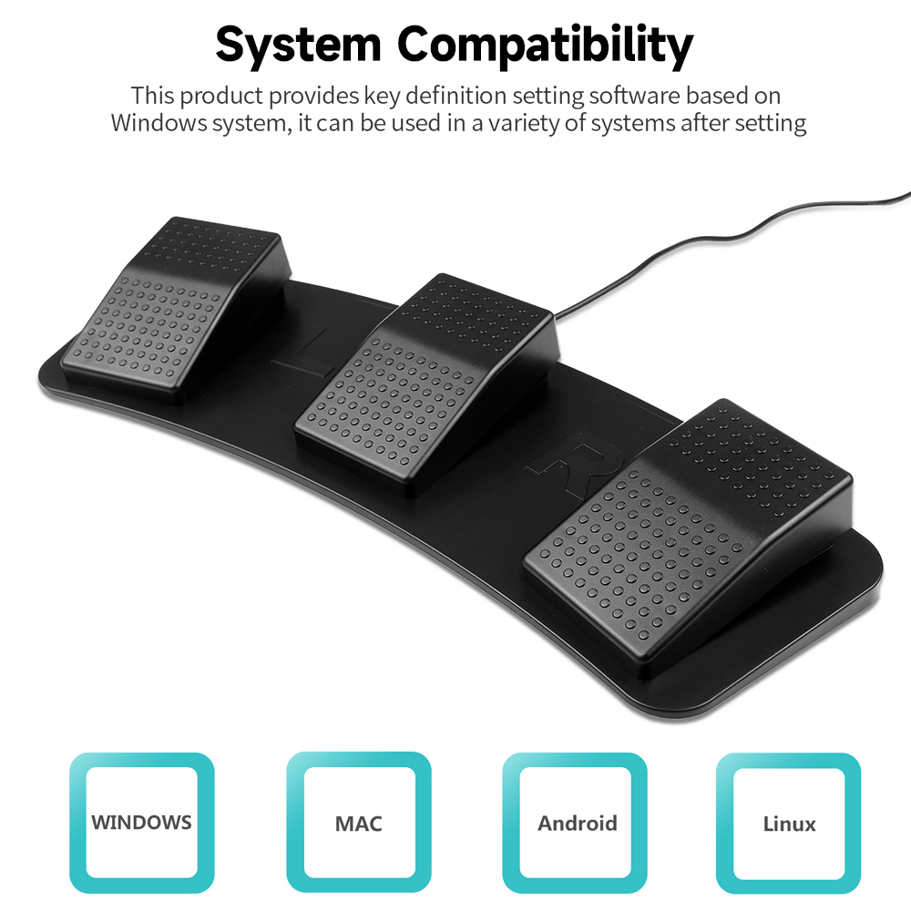 FS23-PM USB Triple Foot Switch - Usb Foot Pedal Gaming recension och pris